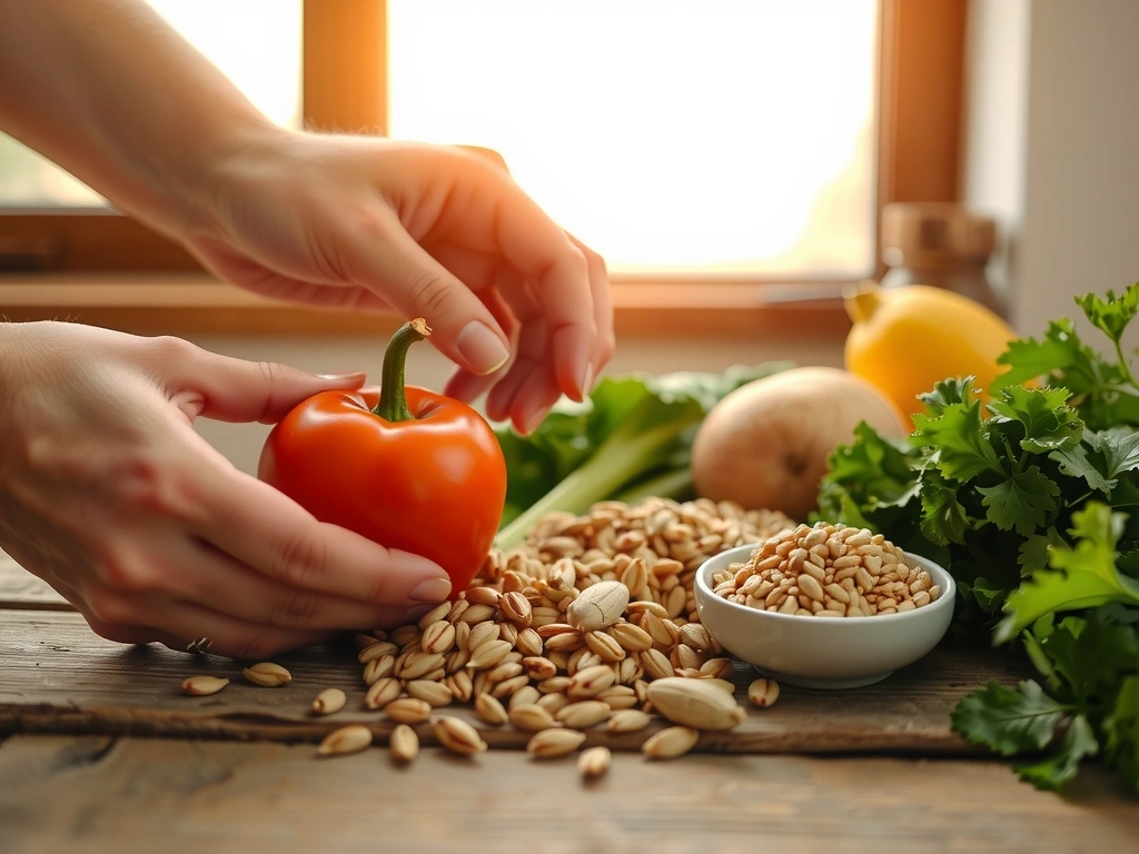 Frische Lebensmittel in den Händen, Symbol für naturverbundene Ernährung